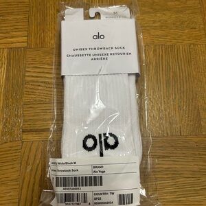 ALO Yoga White and Black Throwback Socks